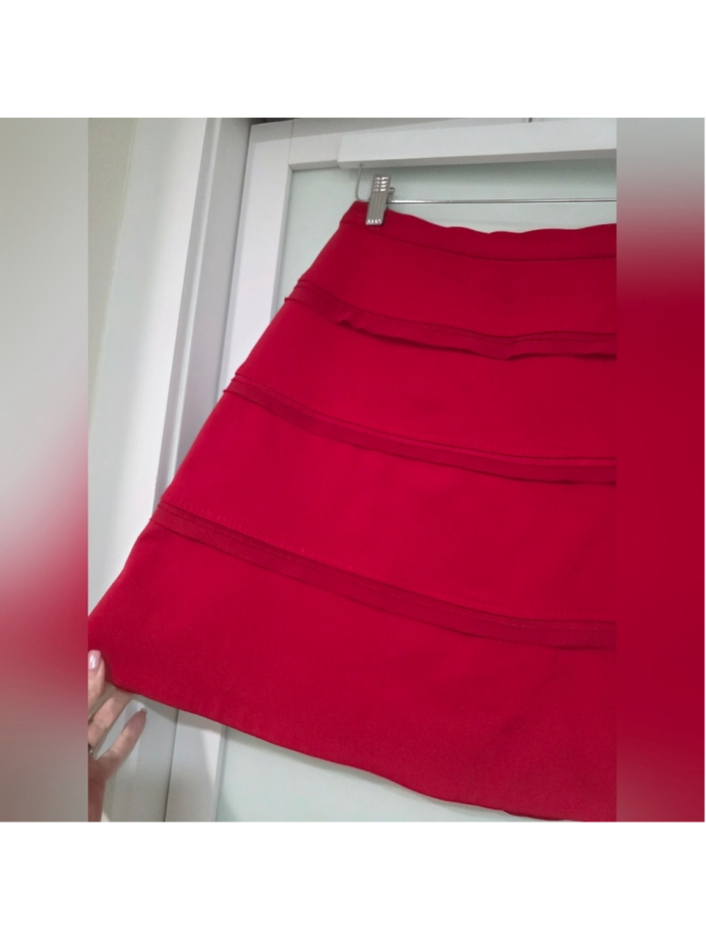 Pink Tartan Red Structured Skirt – Size 6 - Picture 6 of 12
